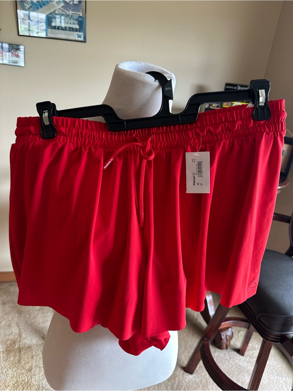 Reebok Women’s Red Athletic Skort Size L NWT Built-In Shorts Drawstring